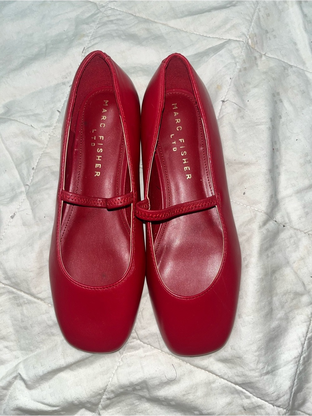 Marc Fisher Bright Red Mary Jane Flats